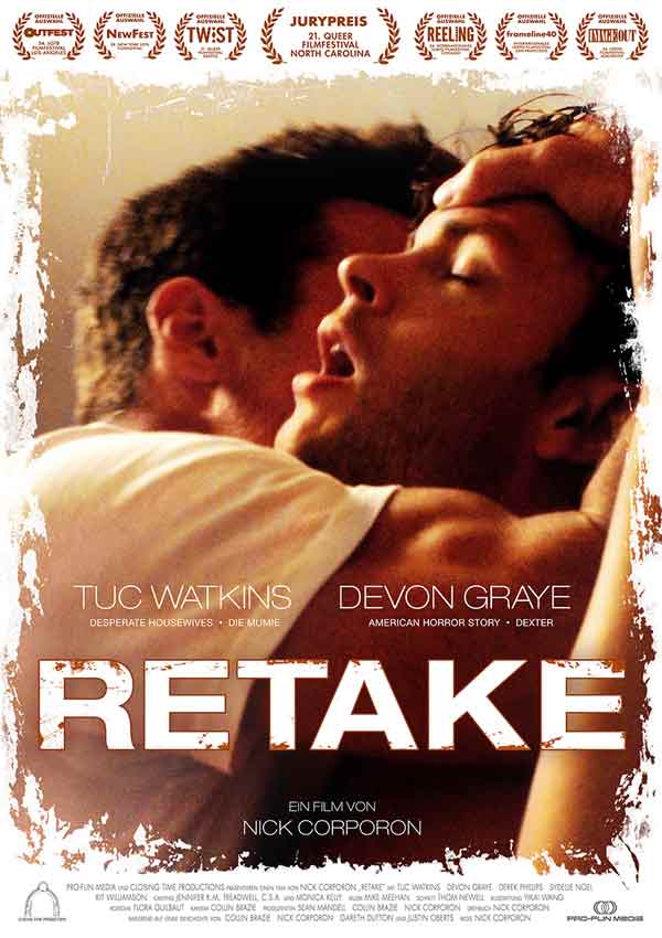 Film Poster RETAKE von Regisseur und Autor Nick Corporon mit Tuc Watkins, Devon Graye, Derek Phillips und Chris Pudlo
