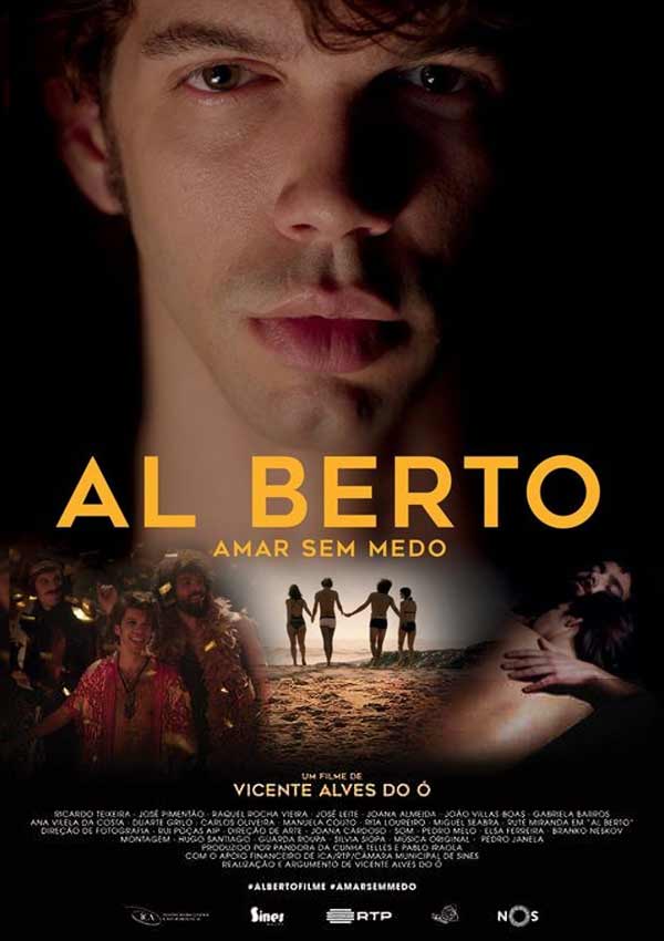 Film Poster AL BERTO von Regisseur und Autor Vicente Alves do Ó über den offen schwulen portugiesischen Dichter Alberto Raposo Pidwell Tavares mit Ricardo Teixeira und José Pimentão
