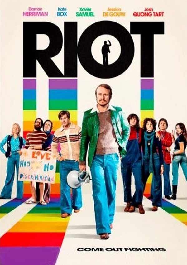 Film Poster RIOT von Regisseur Jeffrey Walker aus AUS, 2018, über Homo-Aufstände zum ersten Mardi Gras in Sydney, Australien